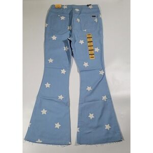 Women's Rock&Roll Denim Flare Reversible Jeans Star Print 32x32 High Rise